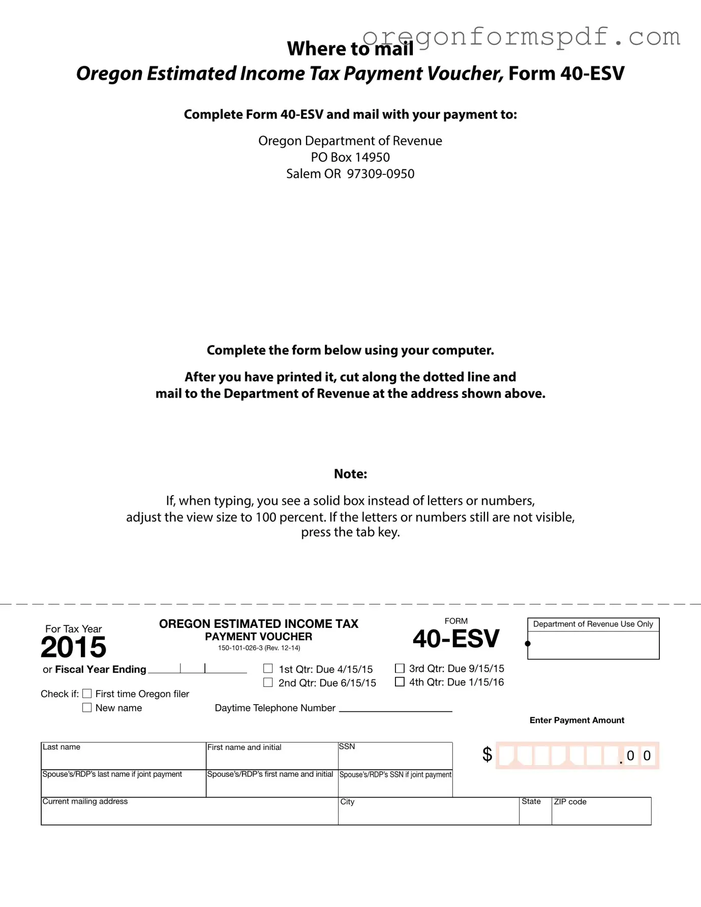 Free Oregon 40 Esv PDF Form