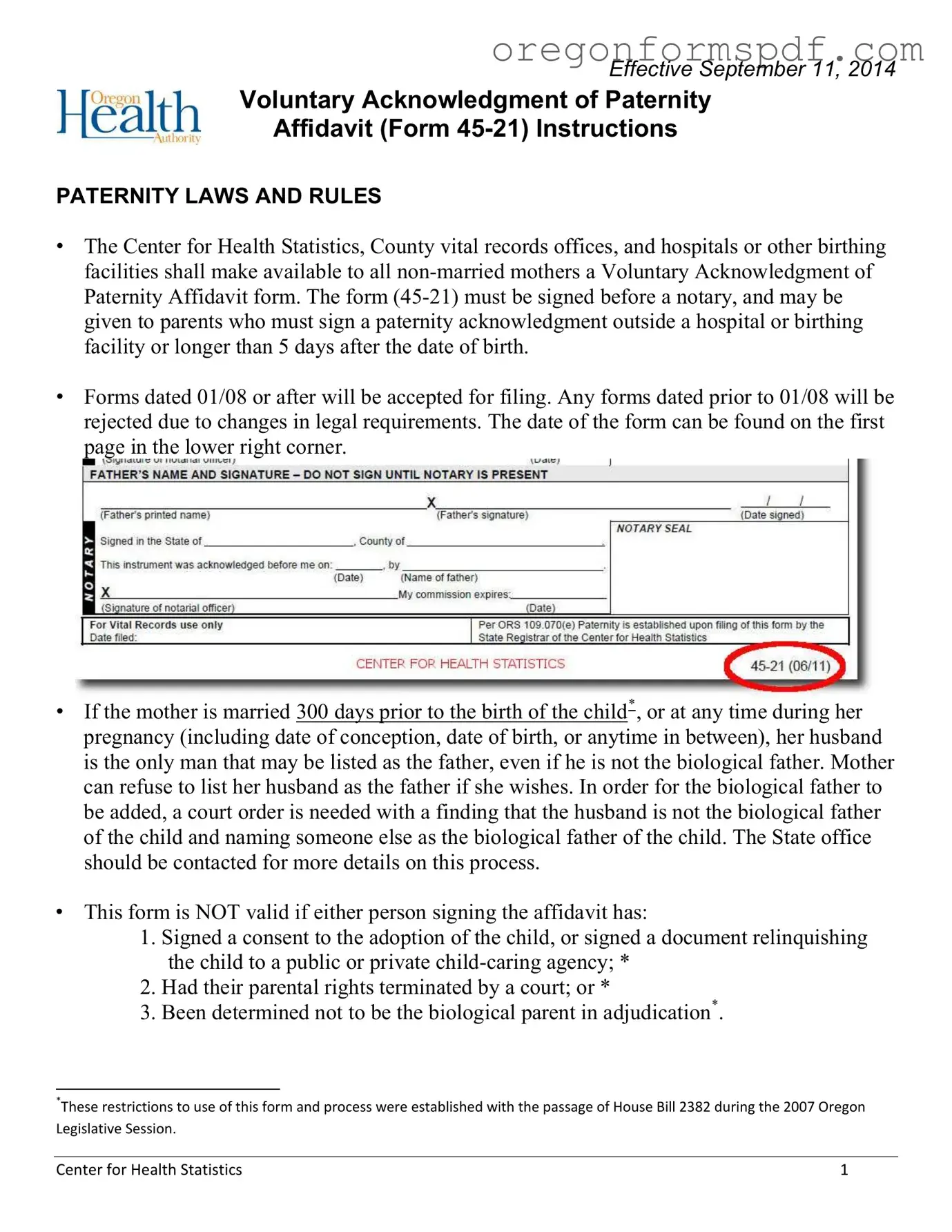 Free Oregon 45 21 PDF Form