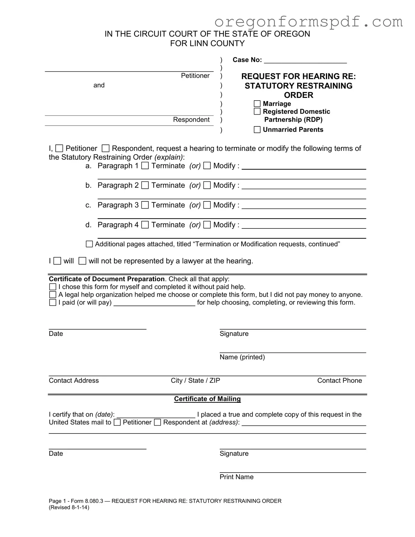 Free Oregon 8 080 3 PDF Form