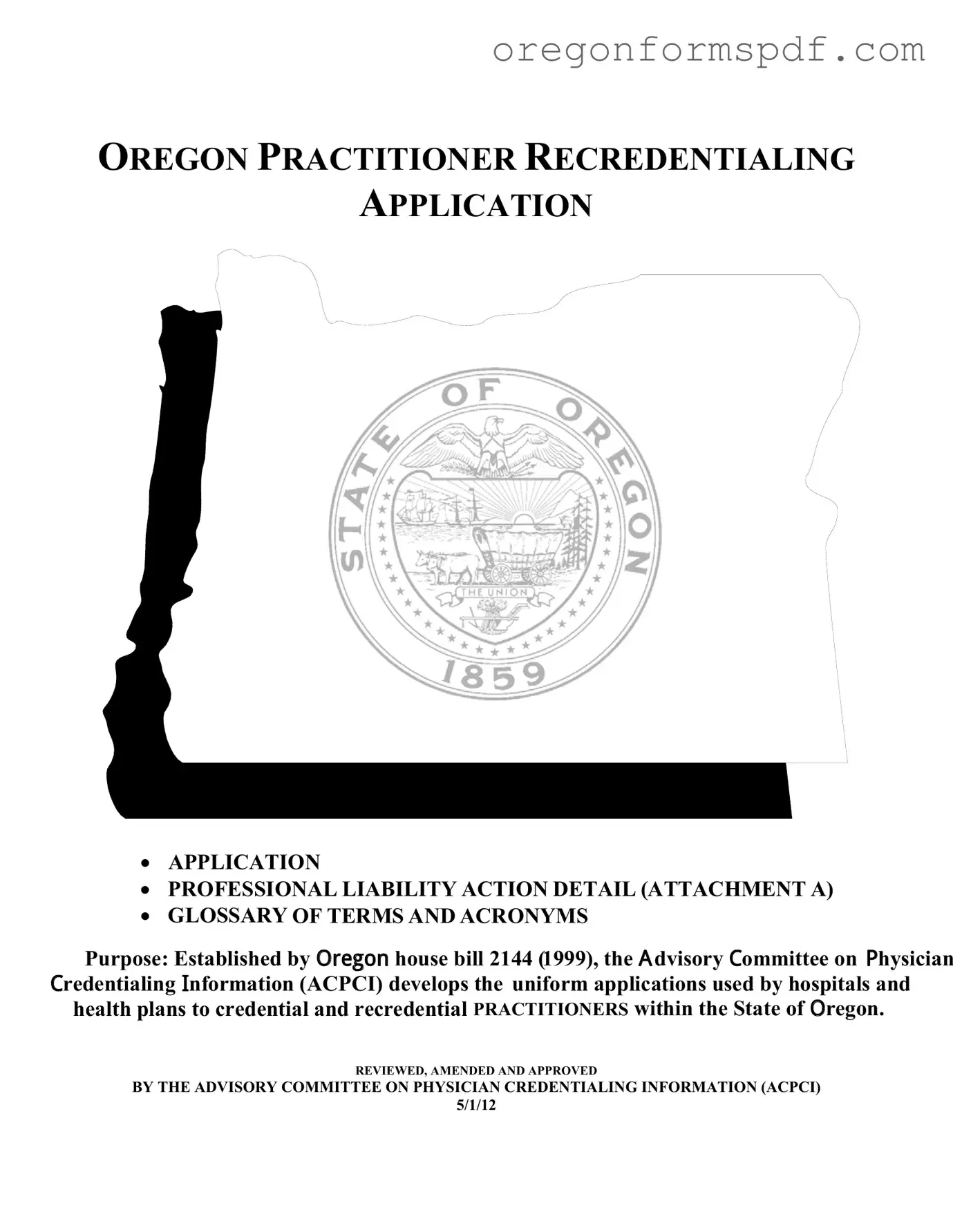 Free Oregon Practitioner Application PDF Form