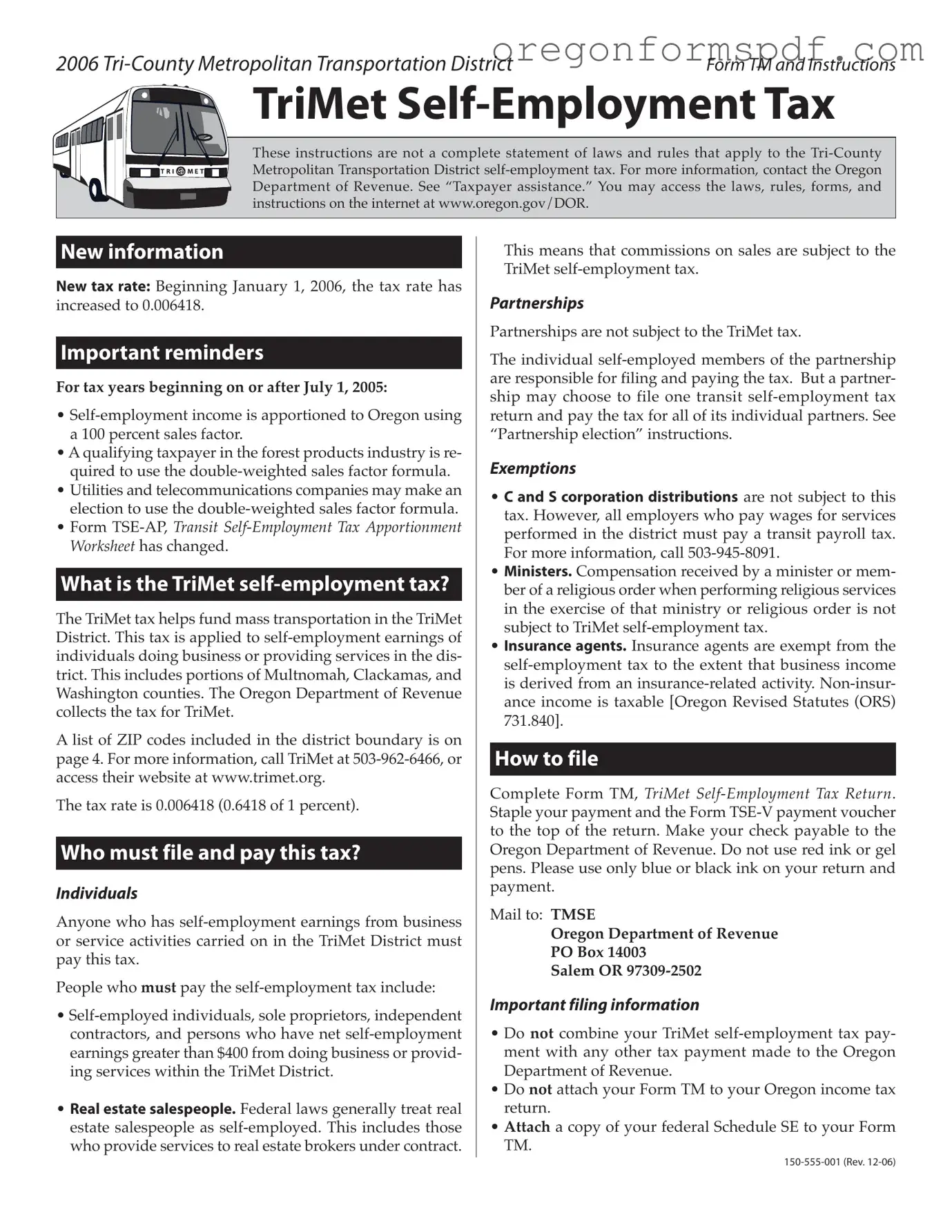 Free Oregon Tm 230 PDF Form