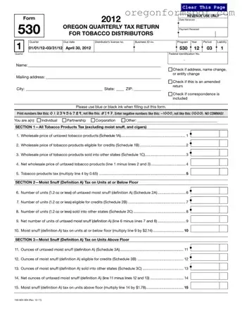 Free 530 Oregon PDF Form