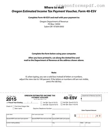 Free Oregon 40 Esv PDF Form