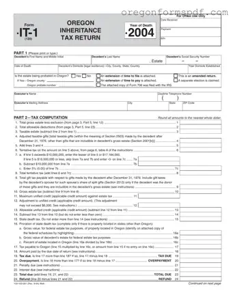 Free Oregon It 1 PDF Form